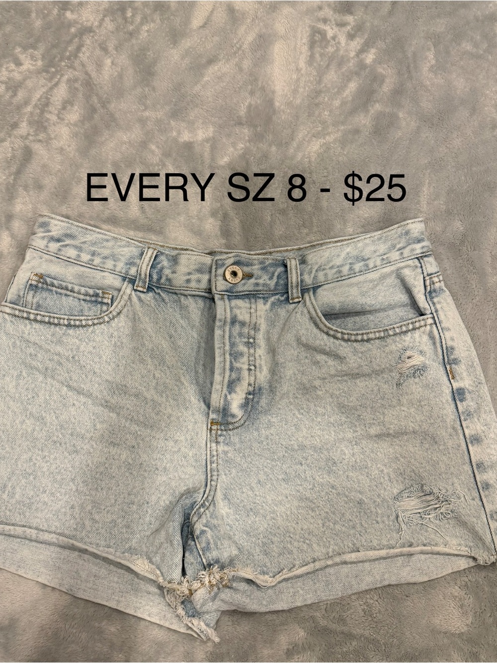 Light Blue Denim High-Rise Jean Shorts
